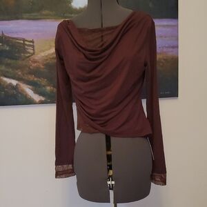 NWT Long Sleeve Women's Top in Rich Brown